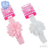 Girls Lace Headband With Flower & Pearl (HB61) (Baby Headband) Mansuri